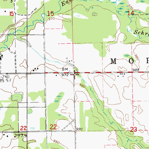 Topographic Map of New Hope United Methodist Church, MI
