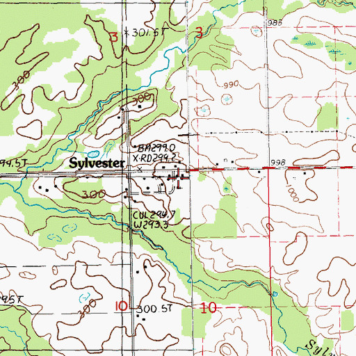 Topographic Map of Sylvester Community Church, MI
