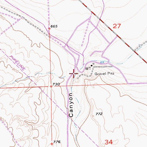Topographic Map of Zapato Chino Canyon, CA