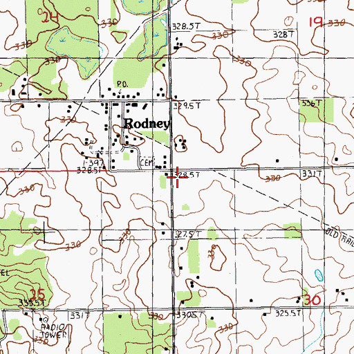 Topographic Map of Hunters Creek Estates Mobile Home Park, MI