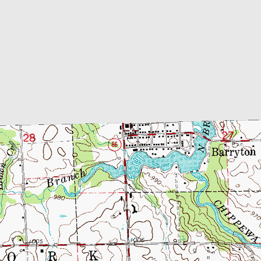 Topographic Map of United Methodist Church, MI