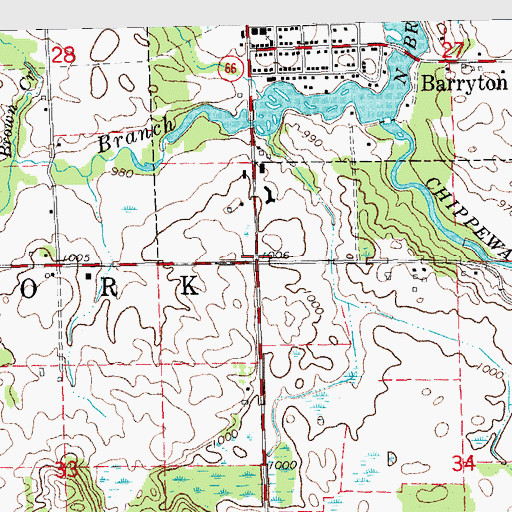 Topographic Map of Church of Christ, MI