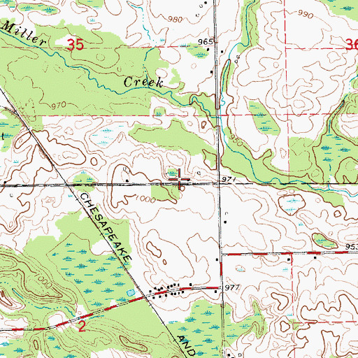 Topographic Map of Norman-Cummings Cemetery, MI