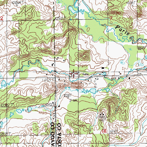 Topographic Map of Saint Anne's Cemetery, MI