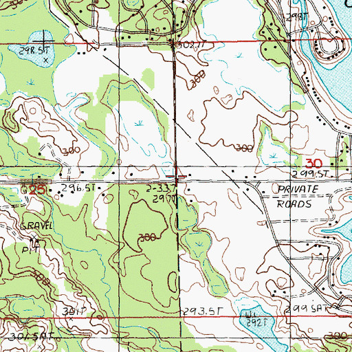 Topographic Map of Stanwood Cemetery, MI