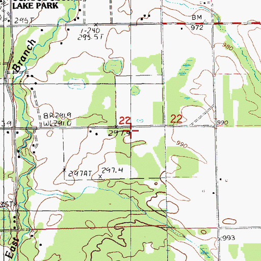 Topographic Map of Indian Cemetery, MI