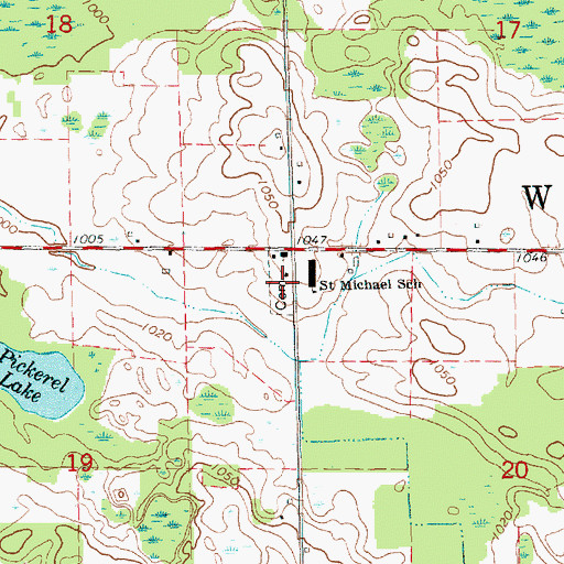 Topographic Map of Saint Michael Cemetery, MI