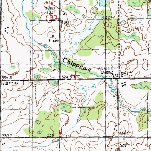 Topographic Map of Chippewa Township Cemetery, MI