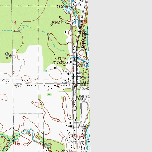 Topographic Map of Paris Fish Hatchery Historical Marker, MI