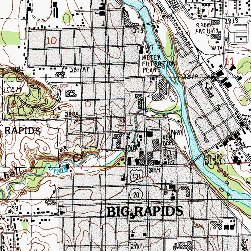 Topographic Map of Saint Andrew's Episcopal Church Historical Marker, MI