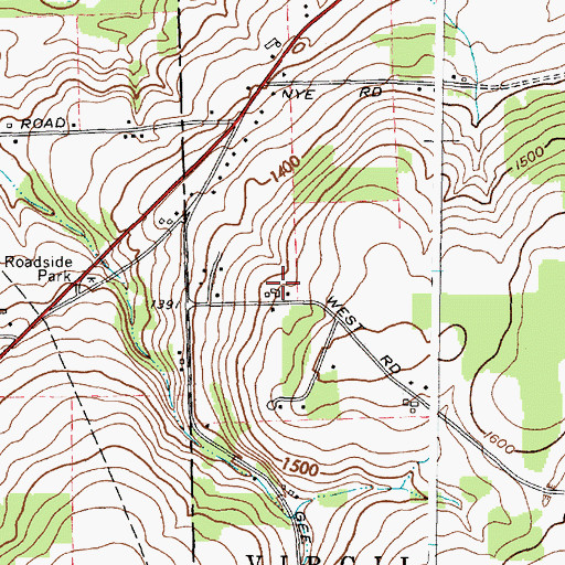 Topographic Map of Sugar Bush Farms, NY