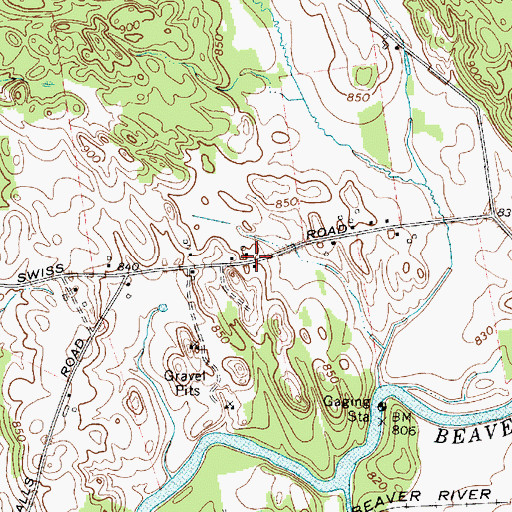 Topographic Map of Swiss Road School (historical), NY