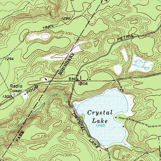 Topographic Map of Crystal Lake School (historical), NY
