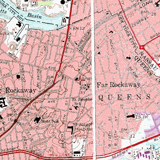 Topographic Map of Pix Theater (historical), NY