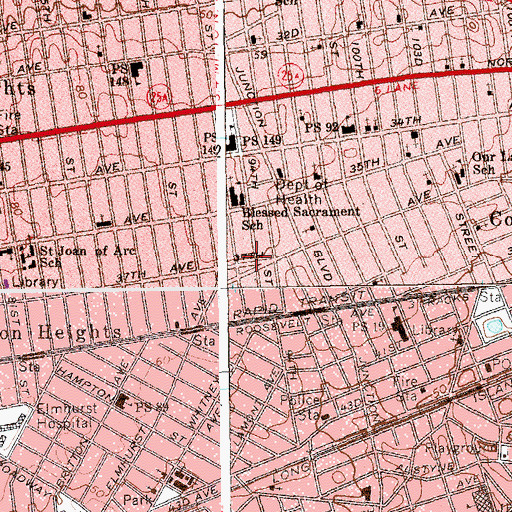 Topographic Map of Polk Theater (historical), NY