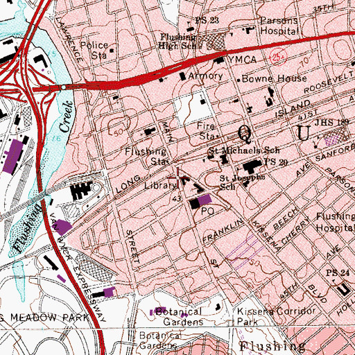 Topographic Map of Prospect Theatre (historical), NY