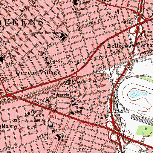 Topographic Map of Queens Village Day School, NY