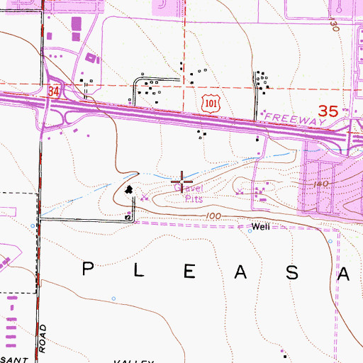 Topographic Map of Crossroads Community Church, CA