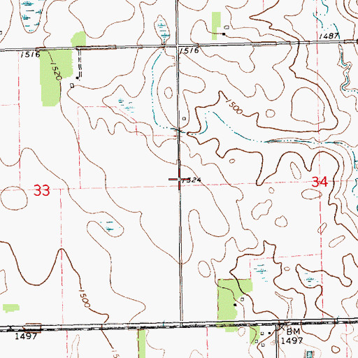 Topographic Map of German Methodist Cemetery, SD
