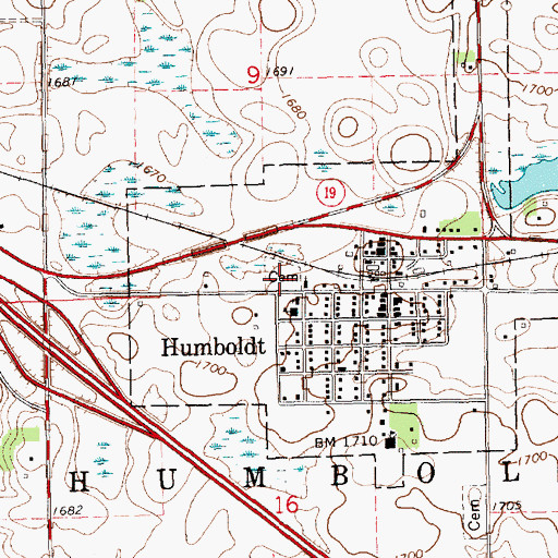 Topographic Map of Saint Paul Lutheran Cemetery, SD