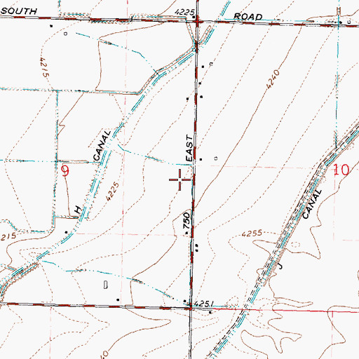 Topographic Map of J 12 A Lateral, ID