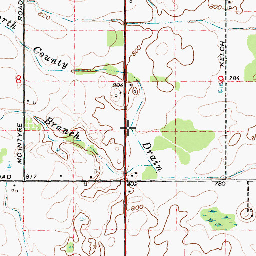 Topographic Map of Pleasant View Free Methodist Church, MI
