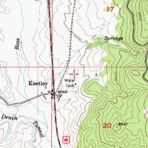 Topographic Map of Hideout, UT