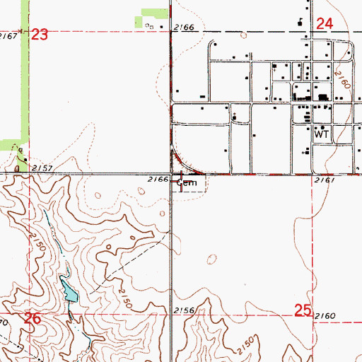 Topographic Map of Herrick Cemetery, SD