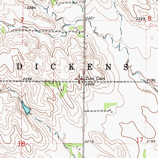 Topographic Map of Zion Lutheran Cemetery, SD