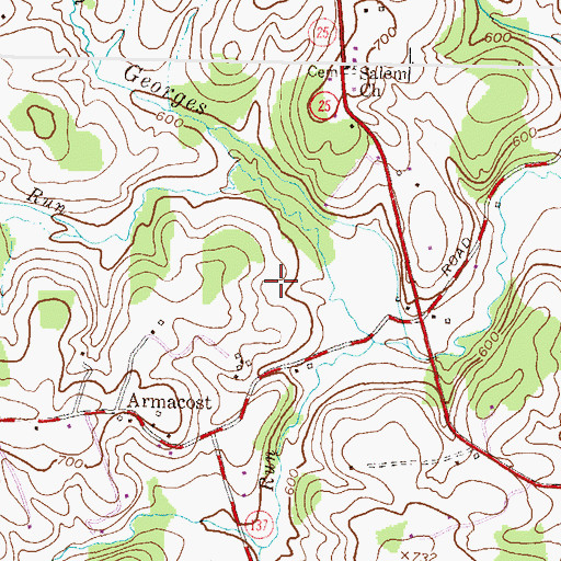 Topographic Map of Gunpowder Game Farm, MD