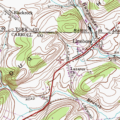 Topographic Map of Two Springs Buffalo Farm, MD
