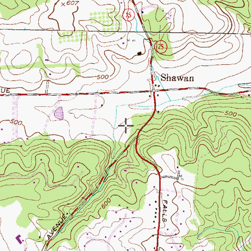 Topographic Map of Branchwater Farms, MD