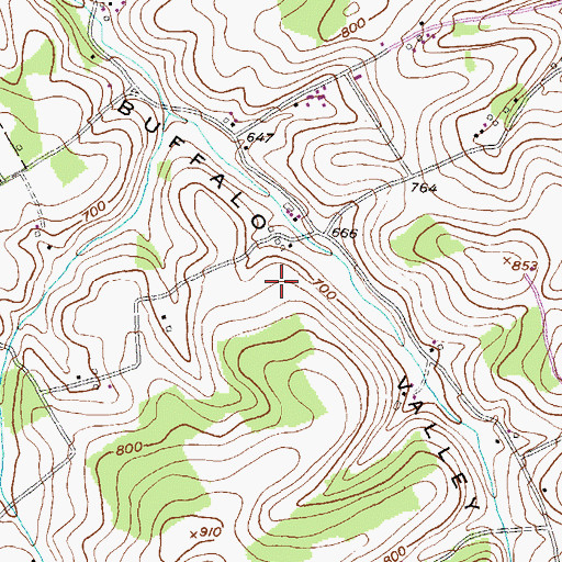 Topographic Map of Meadow Valley Breeder Farms, PA