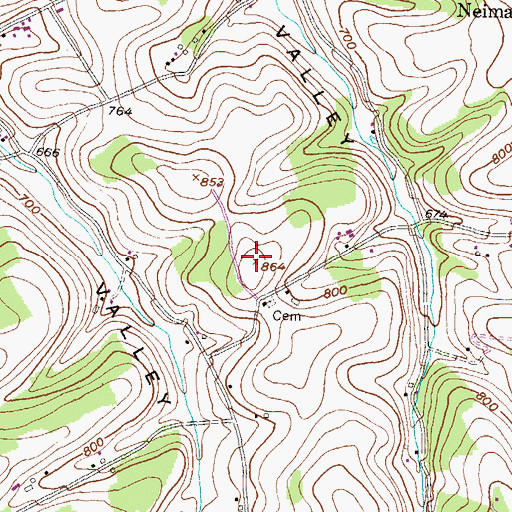 Topographic Map of Hunter Glen Farm, PA