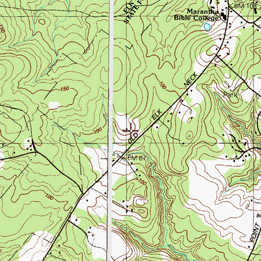 Topographic Map of Elk Neck Poultry Farm And Hatchery, MD