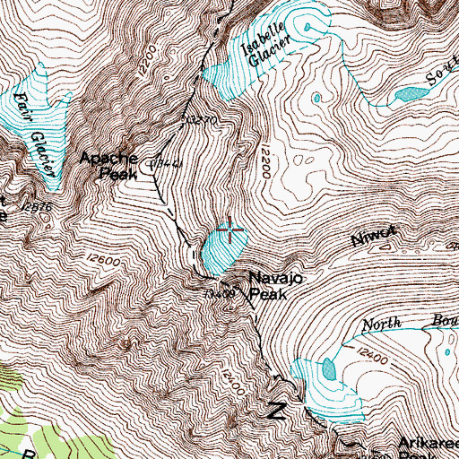 Topographic Map of Navajo Glacier, CO