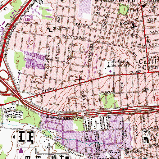 Topographic Map of All Saints Episcopal Church, NY