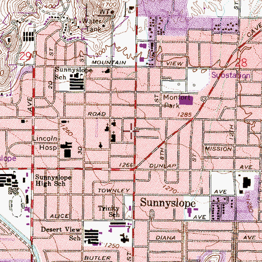 Topographic Map of Wabash Trailer Court, AZ