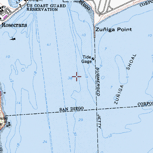 Topographic Map of Zuiga Shoal, CA