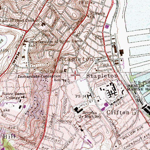 Topographic Map of Christ Assembly Lutheran Church, NY