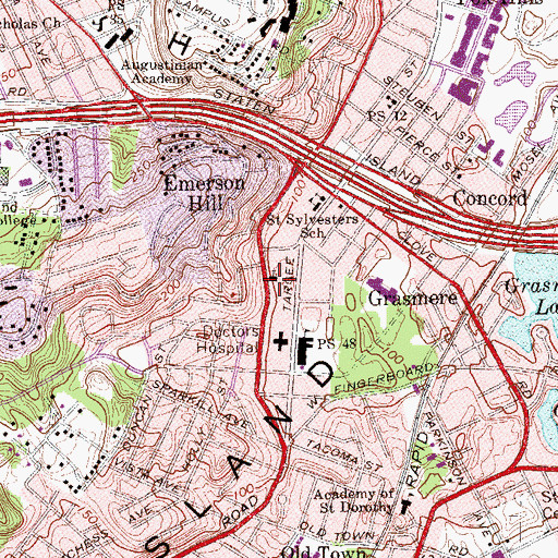 Topographic Map of Christian Pentecostal Church, NY