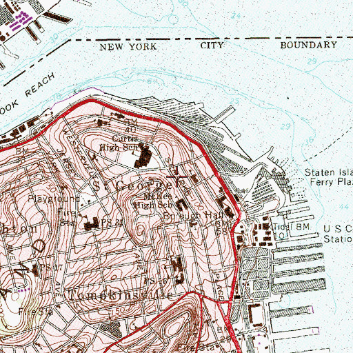 Topographic Map of Church of Bible Understanding, NY
