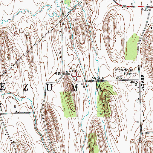 Topographic Map of Fairchild Cemetery, NY