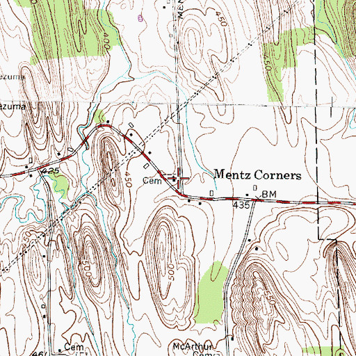 Topographic Map of Mentz Church Cemetery, NY