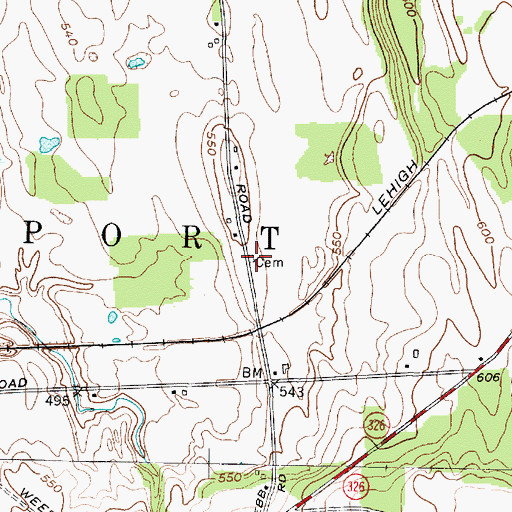 Topographic Map of Lamb Cemetery, NY