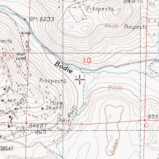 Topographic Map of Gray Mill, CA