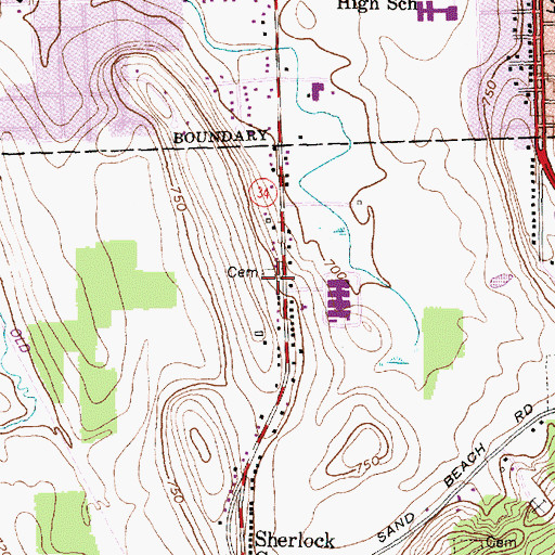Topographic Map of Farmer Family Cemetery, NY