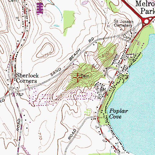 Topographic Map of Galpin Hill Cemetery, NY