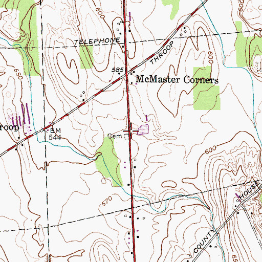 Topographic Map of McMasters Corners Cemetery, NY