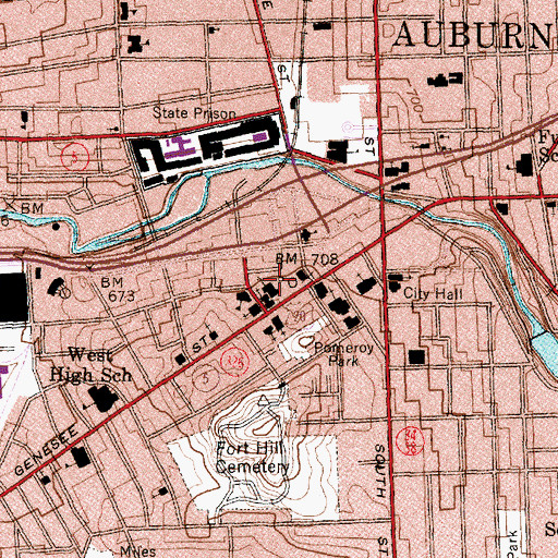 Topographic Map of Saint Peter's Church Cemetery, NY